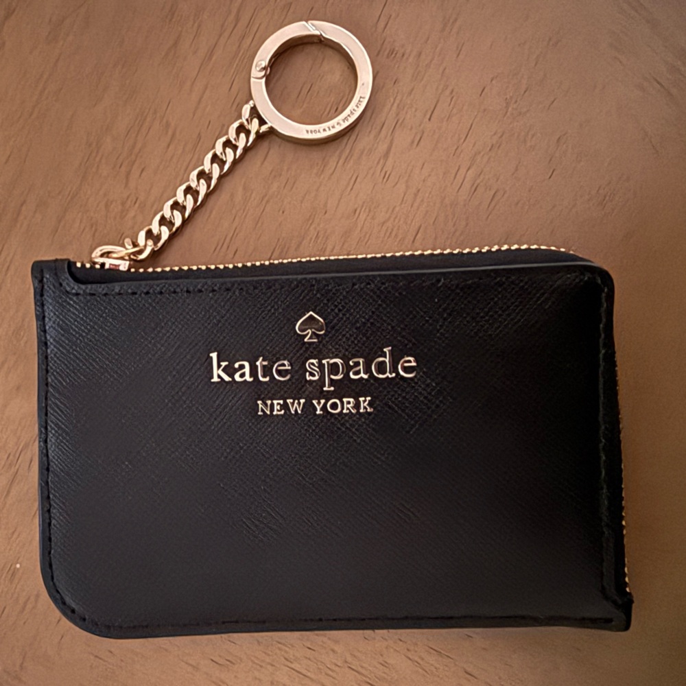 Kate Spade Black Leather Keychain Wallet